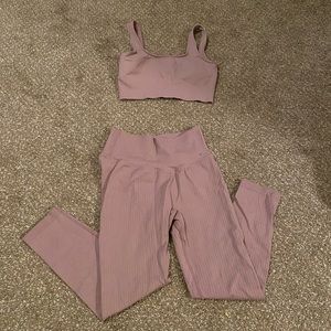 Lilias Active Ribbed Knit Set (Bra & 7/8 leggings)